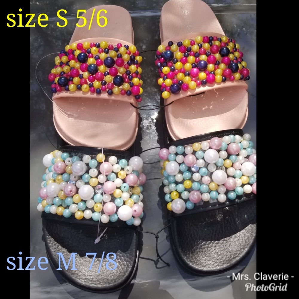 Handmade beaded women slides